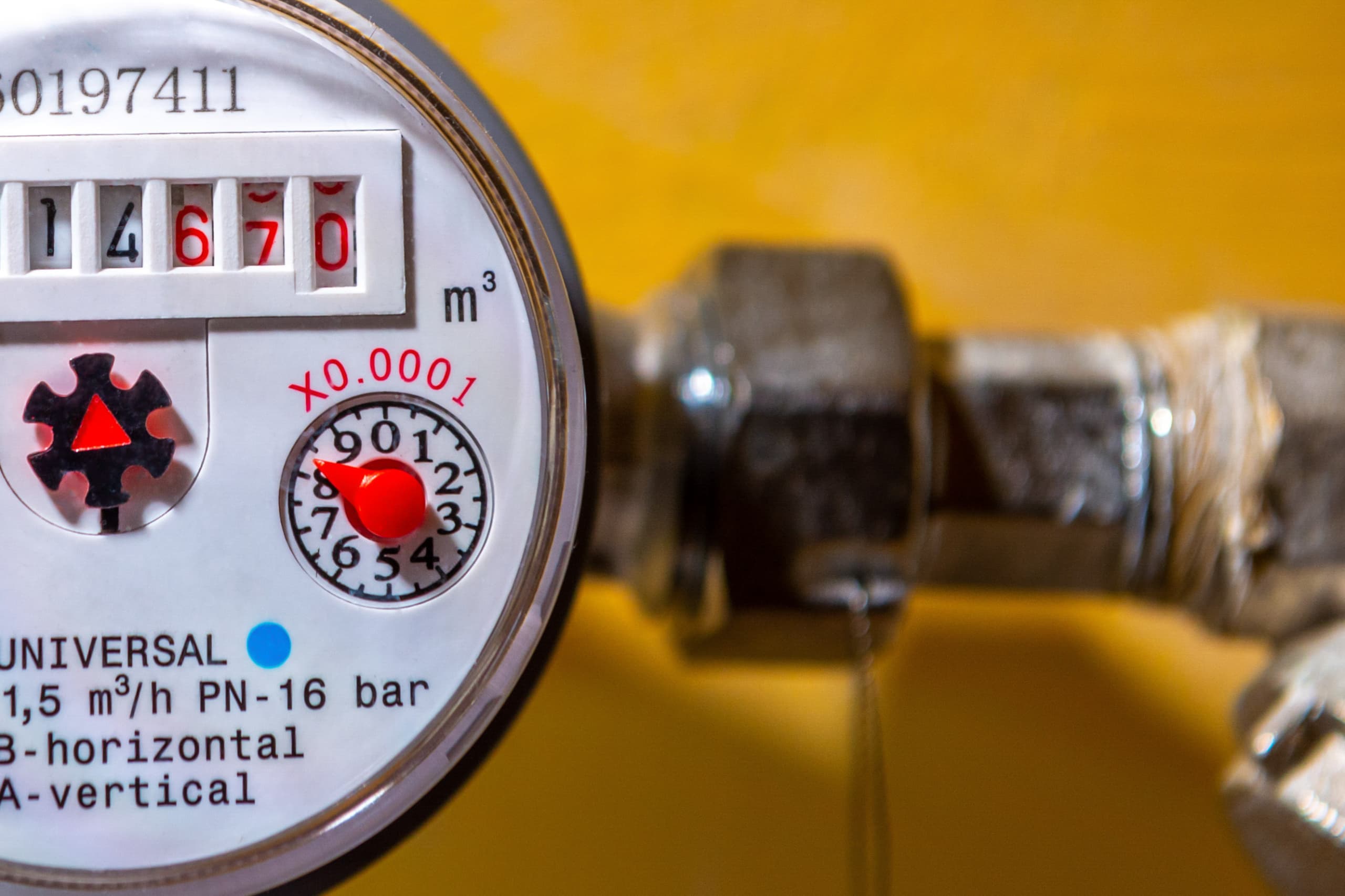 close up shot of water meter