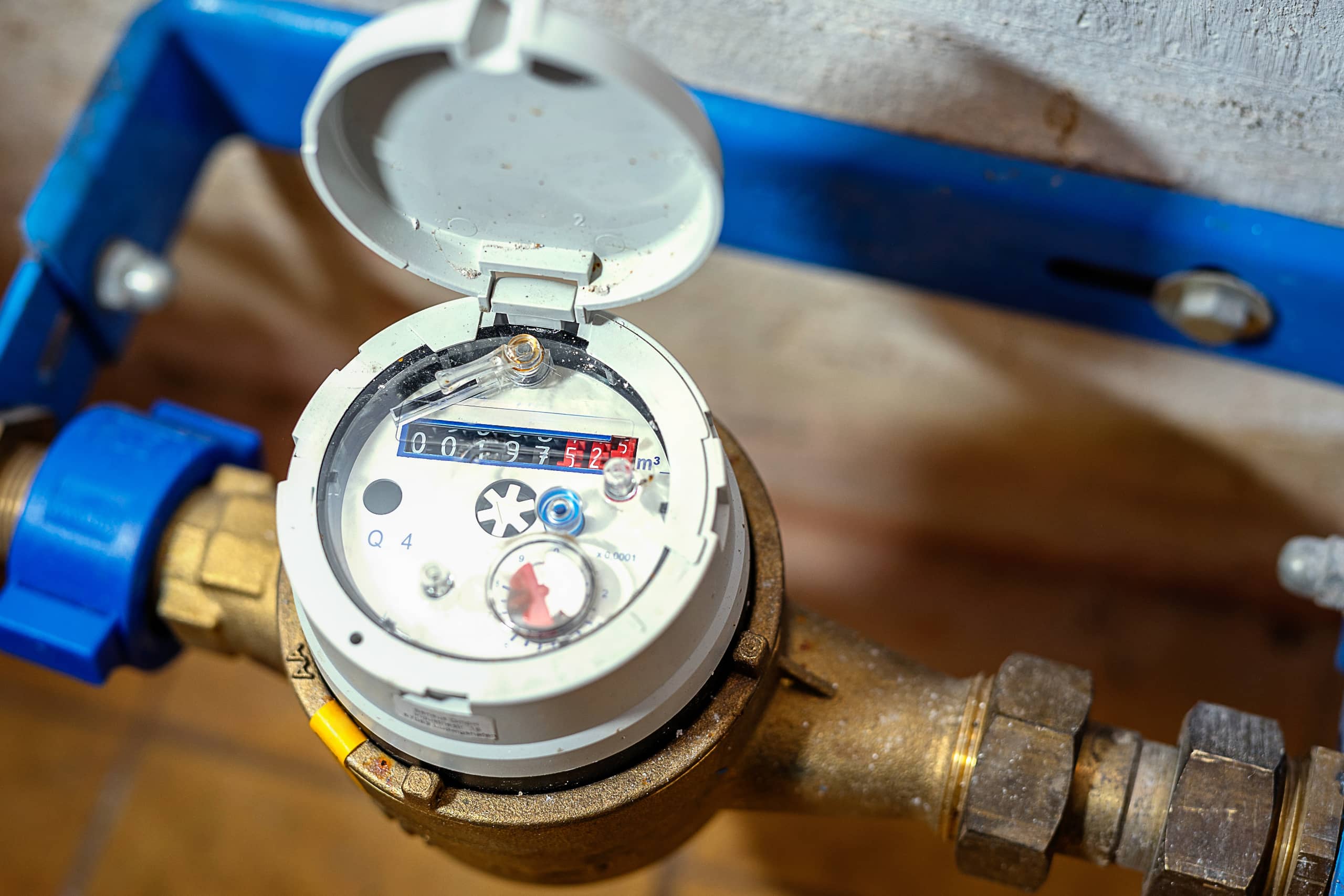 close up shot of water meter