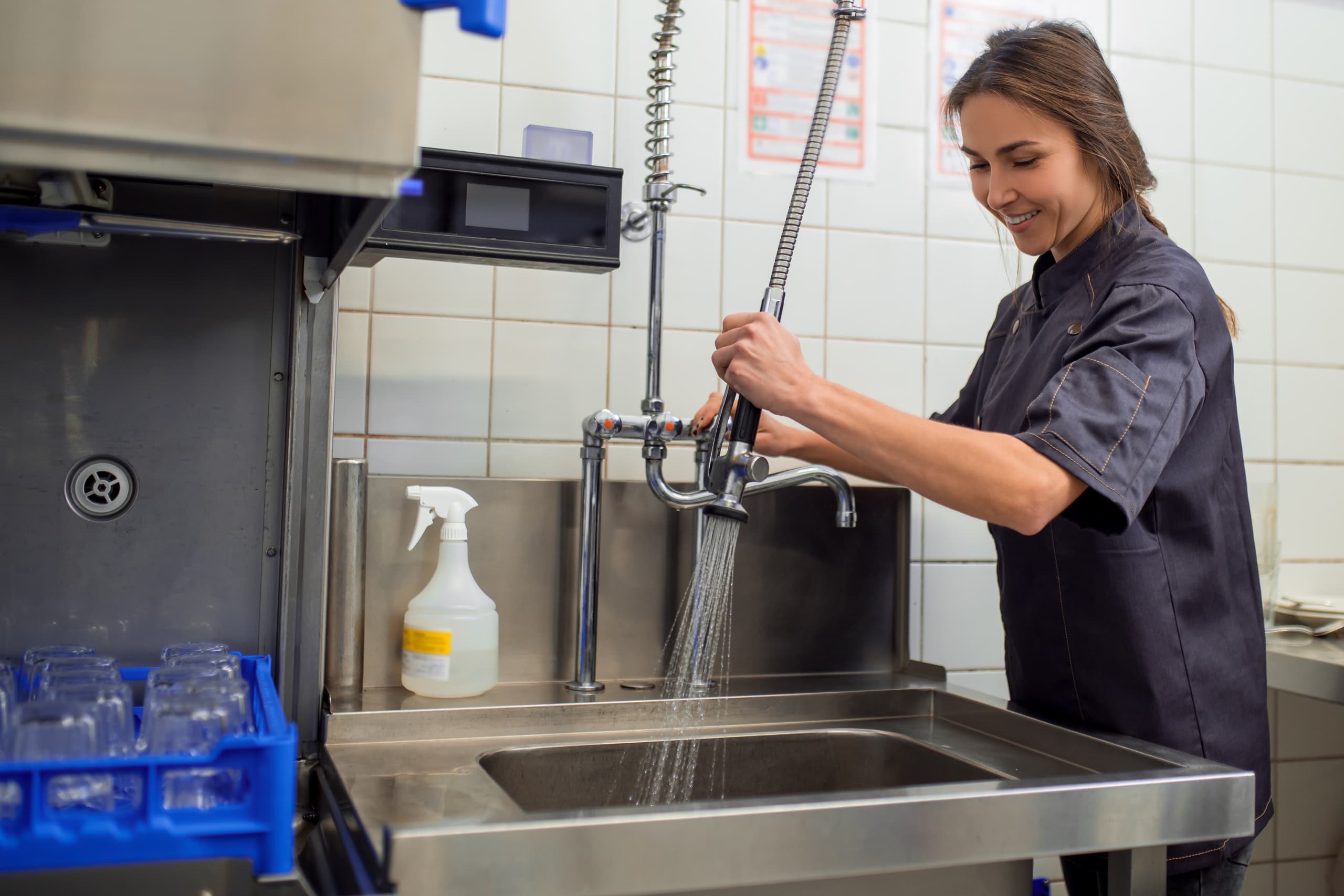 wasting water in commercial kitchen